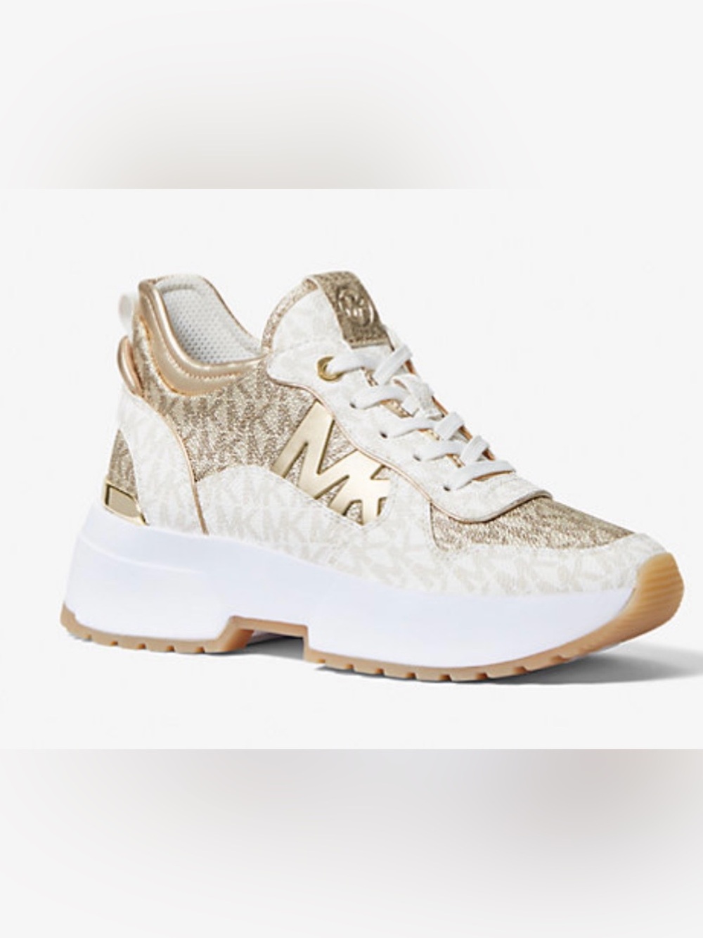 Michael Kors Gold and White Women's Sneakers